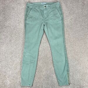 Vineyard Vines Skinny Ankle Pants Womens 10 Green Stretch Comfort